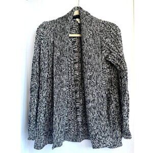 Anthropologie Cardigan Sweater Womens XS Gray Shawl Collar Open Front Cotton